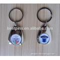 Reusable shop trolley coin taken holder keychain keyring